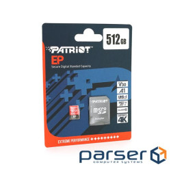 Карта пам&apos,яті Patriot LX microSDHC Class 10UHS-I U3, V30 (R-100MB / s, W-80M (Patriot LX / 512)