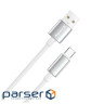 Дата кабель USB 2.0 AM to USB-C 2.0m 3A zinc alloy braided white ColorWay (CW-CBUC099-WT)