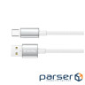 Дата кабель USB 2.0 AM to USB-C 2.0m 3A zinc alloy braided white ColorWay (CW-CBUC099-WT)