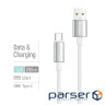 Дата кабель USB 2.0 AM to USB-C 2.0m 3A zinc alloy braided white ColorWay (CW-CBUC099-WT)