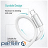 Дата кабель USB 2.0 AM to USB-C 2.0m 3A zinc alloy braided white ColorWay (CW-CBUC099-WT)