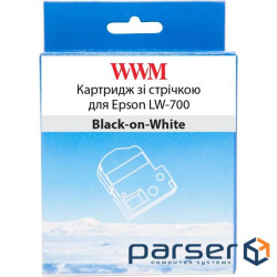 WWM ribbon cartridge for Epson LW-700 24mm x 8m Black-on-White (WWM-SS24K)