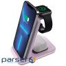 Зарядний пристрій Canyon WS-304 Foldable 3in1 Wireless charger Iced Pink (CNS-WCS304IP)