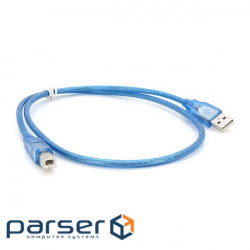 Кабель RITAR USB 2.0 AM/BM, 0.5m, прозорий синій (YT-AM/BM-0.5TBL)