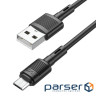 Дата кабель USB 2.0 AM to Micro 5P 1.0m 2.4A PVC X83 black HOCO (6931474770882)
