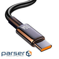 Кабель Type-C для Type-C (male to male), 10A, Підтримка SCP, QC3.0, PD до 240 (TC-TC240W-10A-B-0.3m)