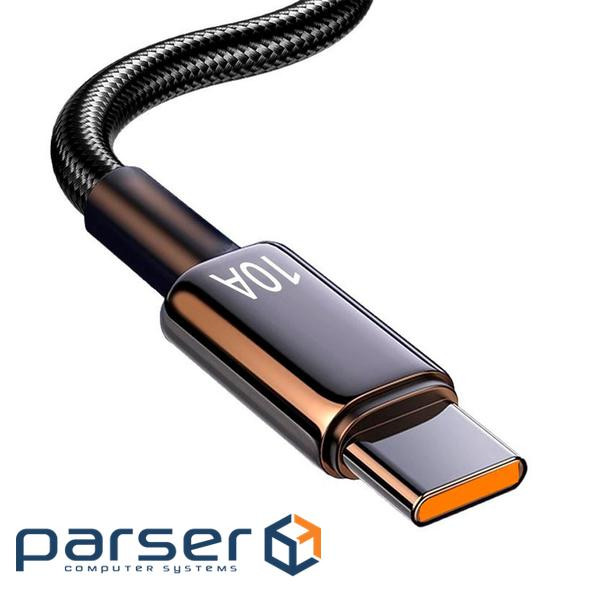 Кабель Type-C для Type-C (male to male), 10A, Підтримка SCP, QC3.0, PD до 240 (TC-TC240W-10A-B-0.3m)