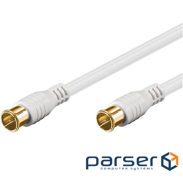 Кабель антенний RF:F M/M 2.5m,Quick 2xShielded D=5.3mm Gold,білий (75.06.2744-1) (75.06.2744-1)