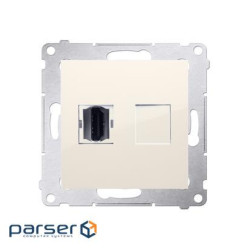 Розетка Premium 1xHDMI, кремовый (DGHDMI.01/41)