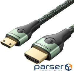 Кабель HDMI M - Mini M, 1.0 м, V2.1 8K 60Гц Aluminum Alloy Type Green Vention (AGJGF)