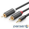 Cable UGREEN AV102 AUX 3.5mm TRS-RCAx2 M/M 5.0m Black (10513)