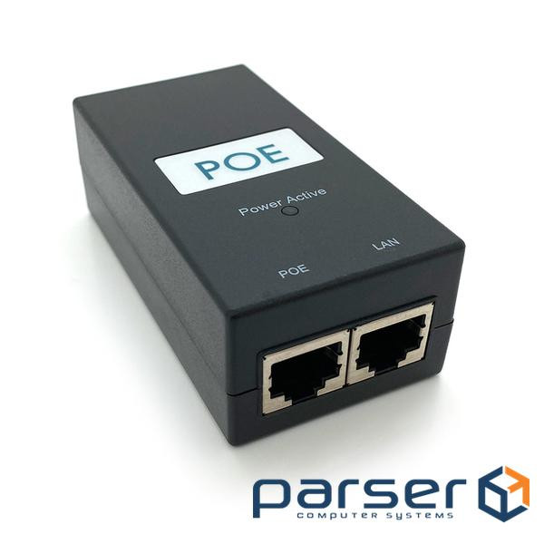 POE інжектор 12V 2A (24Вт) з портами Ethernet 10 / 100 Мбіт / с + кабель живлення 1,0м (28348) (28348)