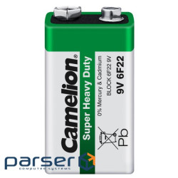 Батарейка Camelion Крона 6F22 9V Super Heavy Duty Green * 1 (6F22-SP1G)