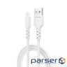 Дата кабель USB 2.0 AM to Lightning 1.0m 2.4A white Grand-X (PL-05W)