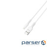Дата кабель USB 2.0 AM to Lightning 1.0m 2.4A white Grand-X (PL-05W)