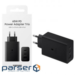 Мережева зарядка SAMSUNG 65W Power Adapter Trio (w/o cable) EP-T6530NBEGEU / Чорна 