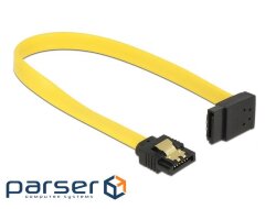 Cable Delock SATA 7p M/M 0.2m, 90 up 6Gbps AWG26 Latch, yellow (70.08.2799-100)