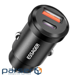 Зарядний пристрій Essager 1xUSB + 1xUSB-C 45W black (ECCAC45-TL01-Z)