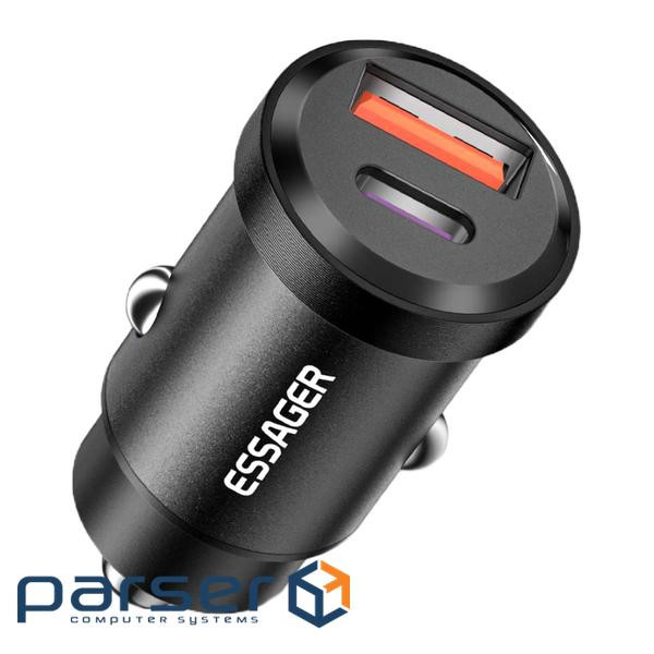 Зарядний пристрій Essager 1xUSB + 1xUSB-C 45W black (ECCAC45-TL01-Z)