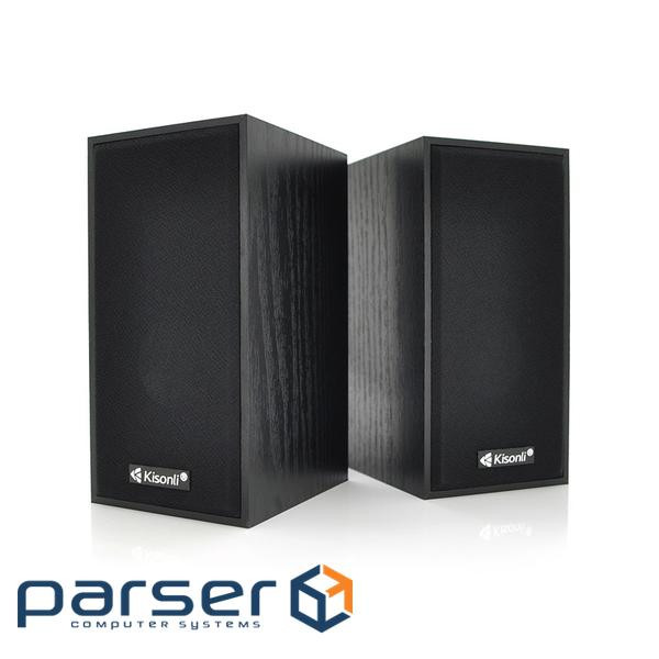 Колонки 2.0 Kisonli T-004 для ПК та ноутбука , USB + 3.5mm, 2x3W, 20Hz- 20KHz, Black, BOX, Q40
