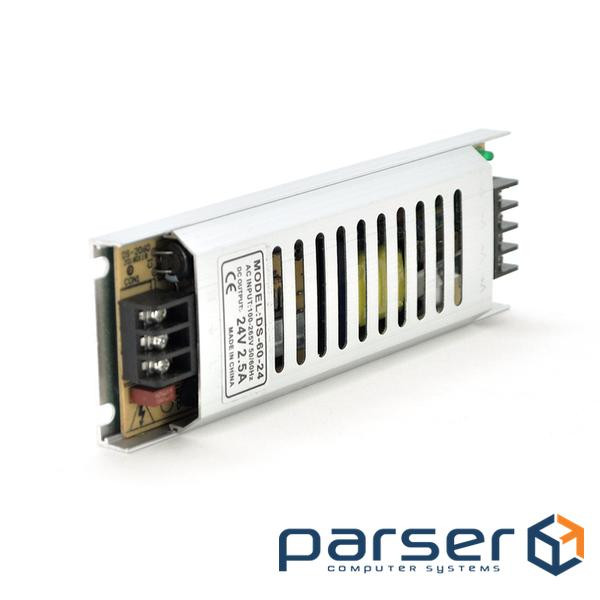 Pulse power supply unit 24V 2.5A (60W) perforated SLIM (NRU-24-60)