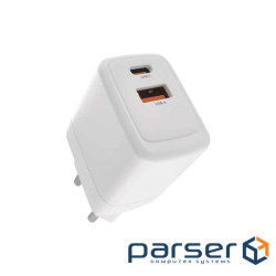 Зарядний пристрій EMOS V02G20 1xUSB-A + 1xUSB-C PD20W GaN