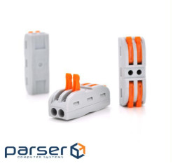 З"єднувач кабелю 2-pin аналог WAGO K212, 15штпак Voltronic (K212/15 / 41533) (K212 / 15)