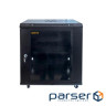 Шафа настінна GEAR 15U 19" 600x600x750 мм, + полка 19", black (GWMSN-15U-600-600)