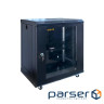 Шафа настінна GEAR 15U 19" 600x600x750 мм, + полка 19", black (GWMSN-15U-600-600)