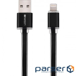 Cable LOGAN USB 2.0 AM/Lightning Black 1m (EL118-010BK)