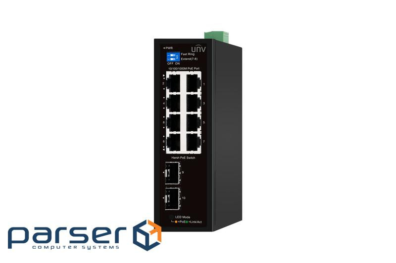 Комутатор UNV Industrial Switches Не керований (HS2000-8GT2GP-POE-IN)