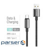 Дата кабель USB 2.0 AM to USB-C 1.0m 3A zinc alloy braided black ColorWay (CW-CBUC098-BK)