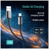 Дата кабель USB 2.0 AM to USB-C 1.0m 3A zinc alloy braided black ColorWay (CW-CBUC098-BK)