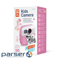 Камера миттєвого друку ColorWay Kids, Pink, 0.3Mp, 2.4" LCD екран, microSD, акумулятор 1 (CW-PHP01P)