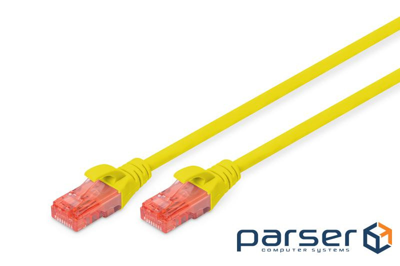 Патч-корд 5м , CAT 6 UTP, AWG 26/7, Cu, LSZH, yellow Digitus (DK-1617-050/Y)