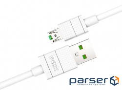Кабель PZX V-107, Quick Charge 4.0 Micro Cable, 4.0A, White, длина 1м, BOX (V-107 White)