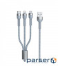 Кабель Remax Jany Series 3в 1 USB to Type-C/Lightning/Micro-USB Silver (RC-124TH)
