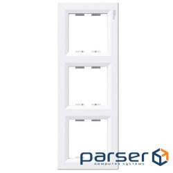 Рамка 3-местная вертикальная белая Schneider Electric ASFORA