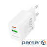 Зарядний пристрій BOROFONE BN27 Fuente 1xUSB-C PD20W + 1xUSB QC3.0 White (6941991120268)