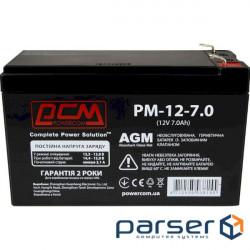 Акумуляторна батарея POWERCOM PM-12-7.0 (12В, 7Ач ) (PM1270AGM)