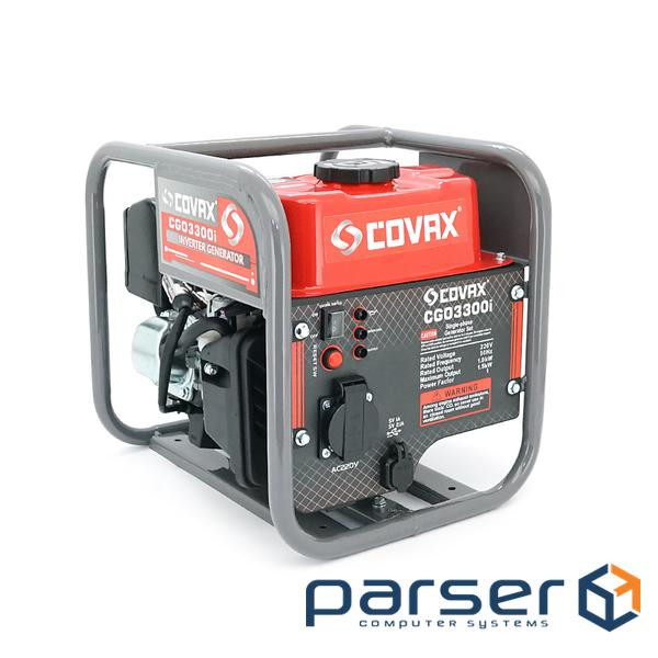 Генератор інверторний бензин COVAX CGO3300i, 1.5kW, однофазний 220V, 50Hz, 4-stroke, бак 2.3L, 341х2