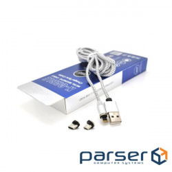 Магнітний кабель PiPo USB 2.0/Micro/Lighting/Type-C 2.0м Silver (18177)