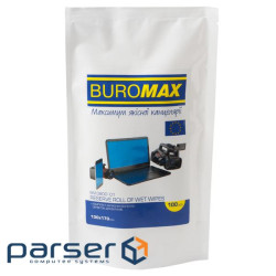 Серветки Buromax Wet wipes for DISPLAYS and OPTICS 100pcs, plastic pouch (BM.0800-01)