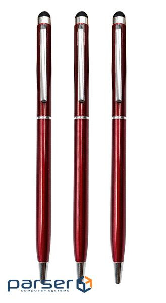 Стилус - ручка для ємнісних екранів, бордовий (комплект 3 шт.) (S0531x3) CHINA