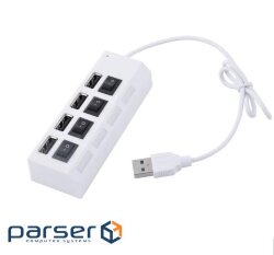 Концентратор USB2.0 Voltronic 4х USB2.0 White (YT-HWS4HS-W/03961), Blister