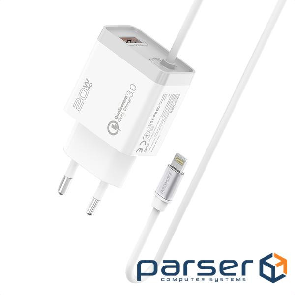 Зарядний пристрій Promate iCharge-PDQC3 White (icharge-pdqc3.white)