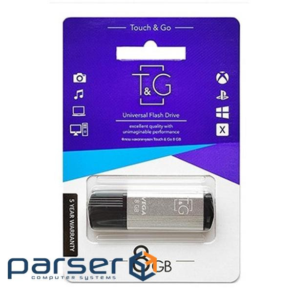 Флеш-накопичувач USB 8GB T&G 121 Vega Series Silver (TG121-8GBSL)
