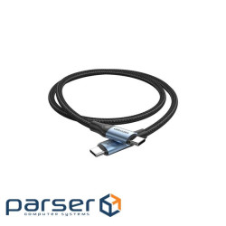 Дата кабель USB-C to USB-C 1.5m 240W aluminum black Vention (TREBG)