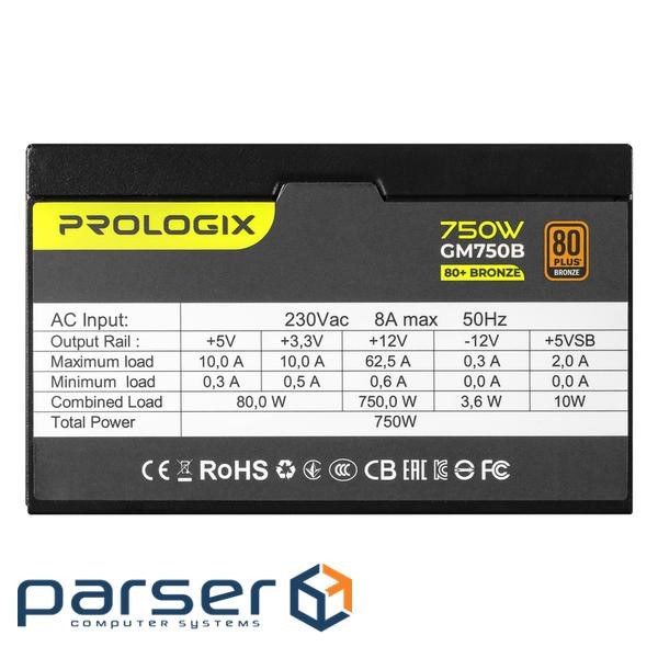 Блок живлення Prologix 750W (GM750B 750W 80+ Bronze)
