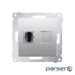 Розетка Premium 1xHDMI, серебро (DGHDMI.01/43)